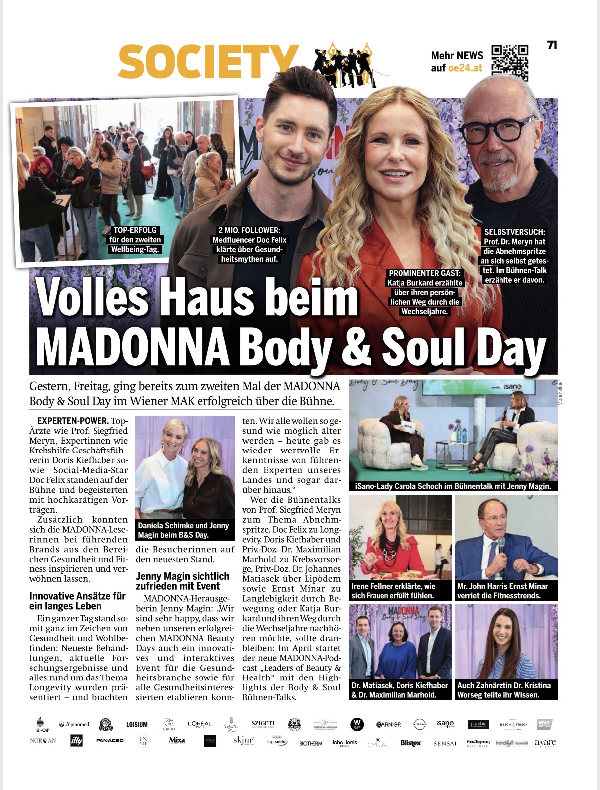 Presse März 2026: Oe24 - Best of Madonna Body & Sould day