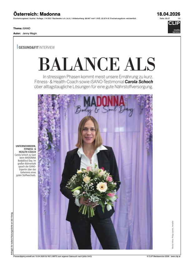 Presse April 2026: Madonna: Interview: Balance als Energiebooster